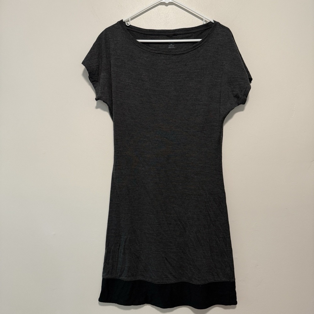 Icebreaker Charcoal Gray Mini Dress with Black Hem